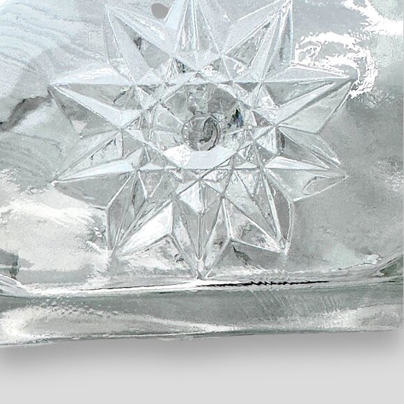 Vintage Elegant Crystal Clear Oval Star of David Glass Relish Boat EUC No Chips - Picture 7 of 12